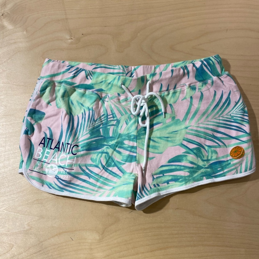 Vitamin Sea Women's Pink and Green Shorts XL Atlantic Beach Logo (FV)